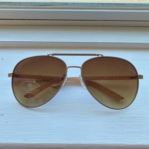 Brown and gold Aldo aviator sunglasses
